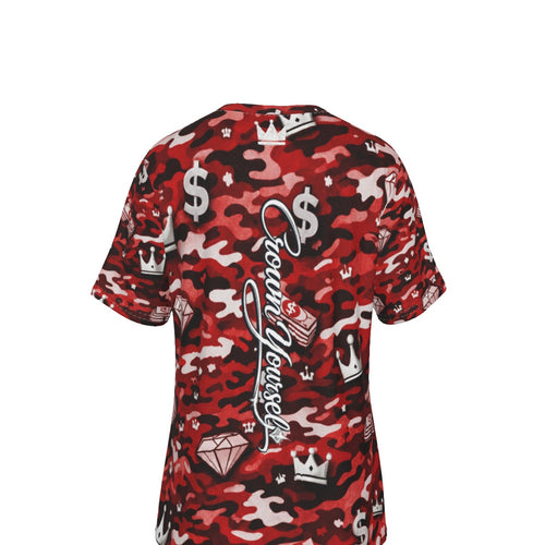 Camo Red Alert Money Moves V-Neck T-Shirt