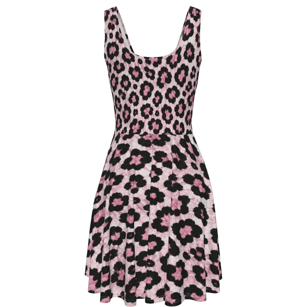 Blush Leopard Women's Tank Vest Dress