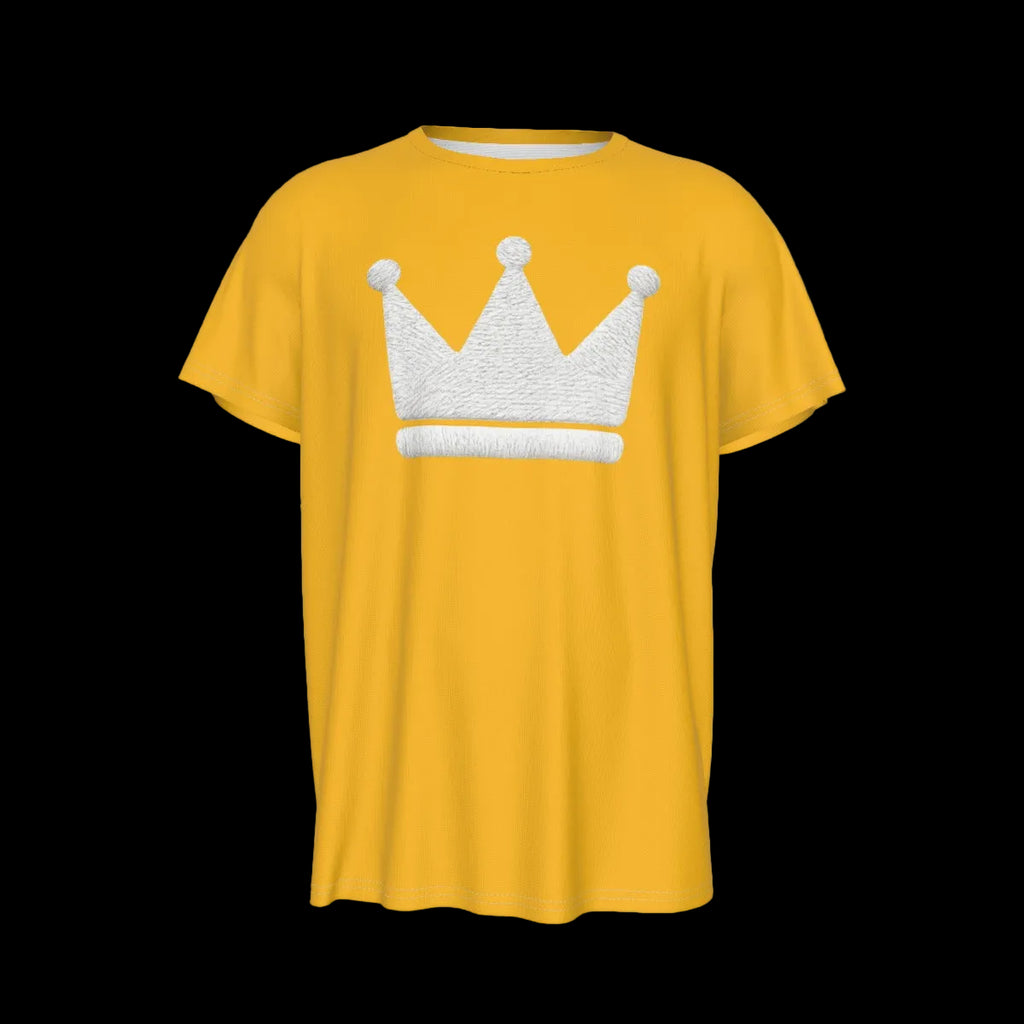 Crown Yourself Yellow and White Men's Round Neck Short Sleeve T-Shirt