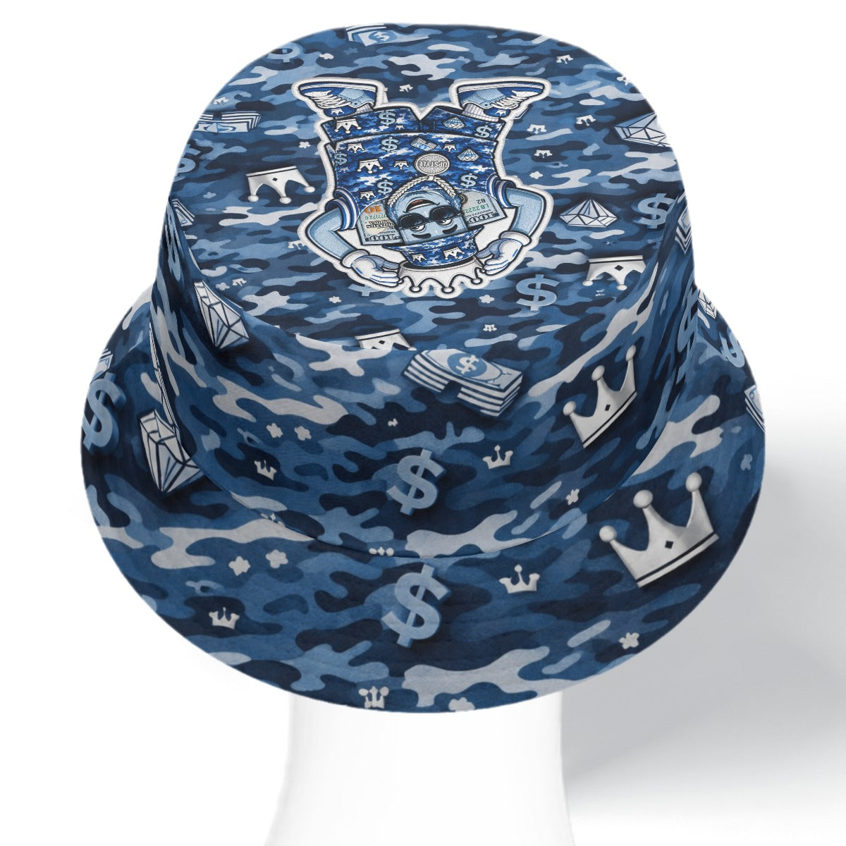 Camo/Blue Money Moves Double-Side Printing Bucket Hat