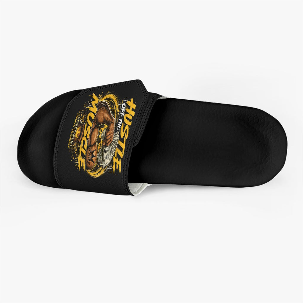 Black Grind — Hustle Off the Muscle Men's Velcro Slippers