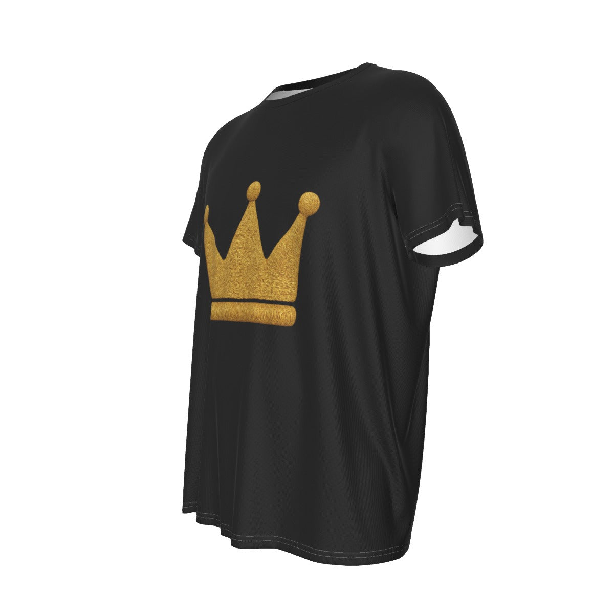 Crown BLK GLD Men's Round Neck Short Sleeve T-Shirt