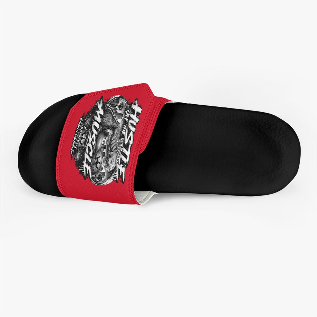 Red Pressure — Hustle Off the Muscle Men's Velcro Slippers