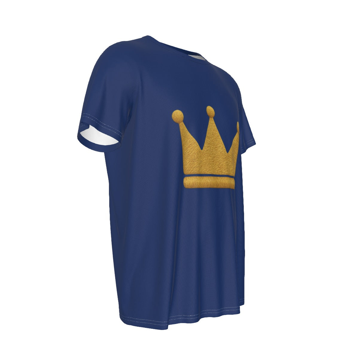 Crown Blue and Gold Men's Round Neck Short Sleeve T-Shirt