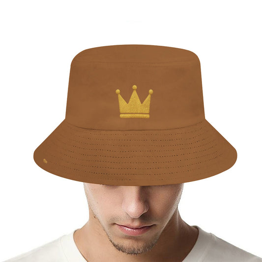 Crown Brown and Gold Bucket Hat