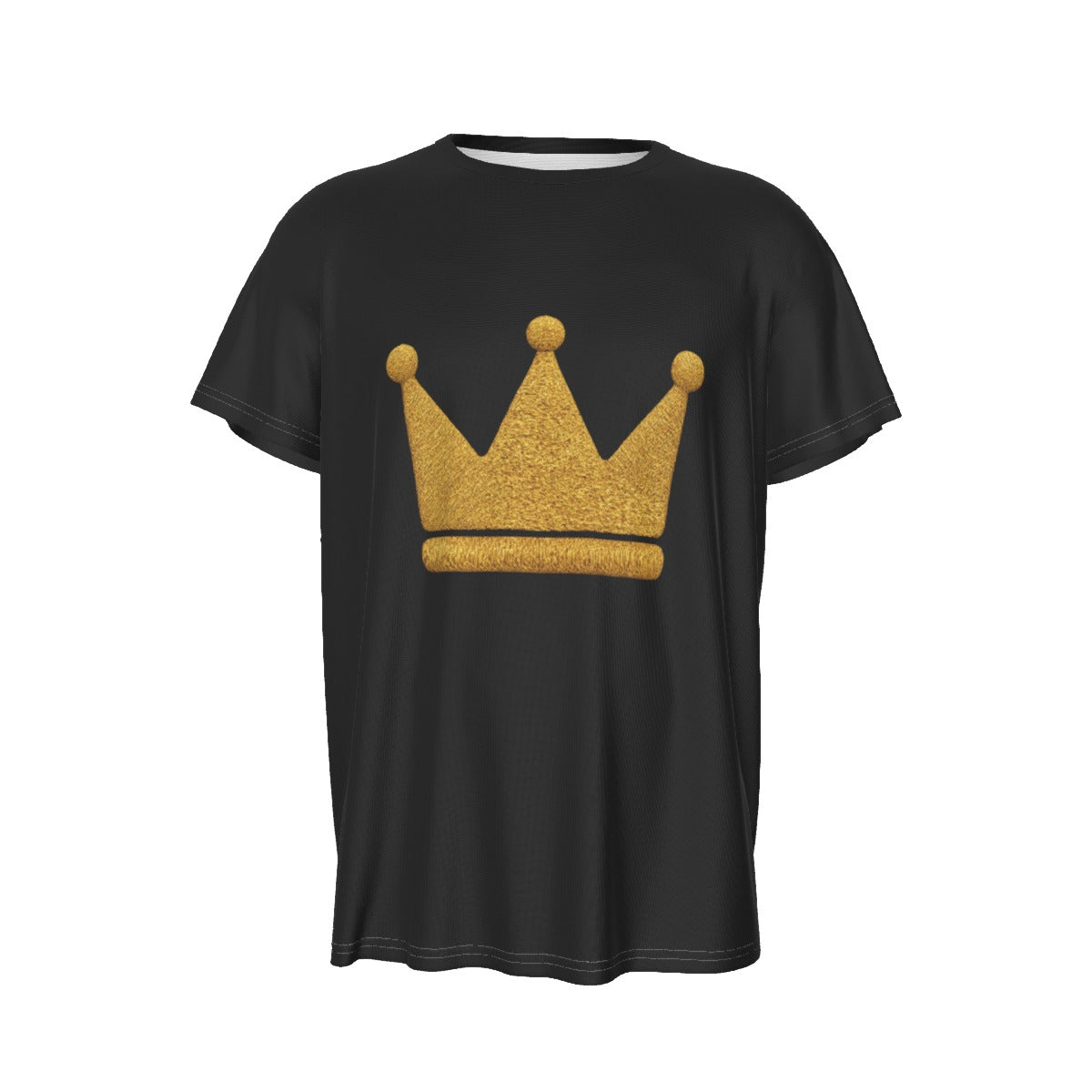 Crown BLK GLD Men's Round Neck Short Sleeve T-Shirt