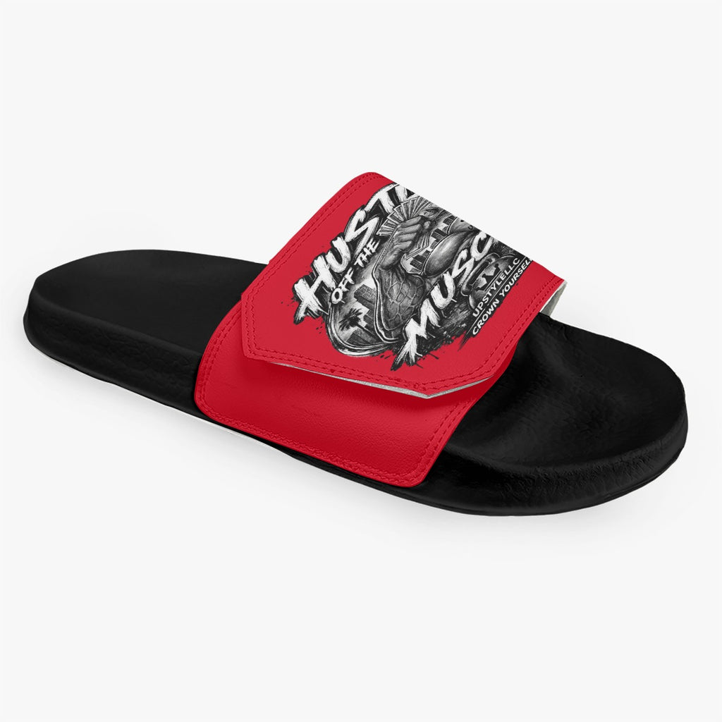 Red Pressure — Hustle Off the Muscle Men's Velcro Slippers