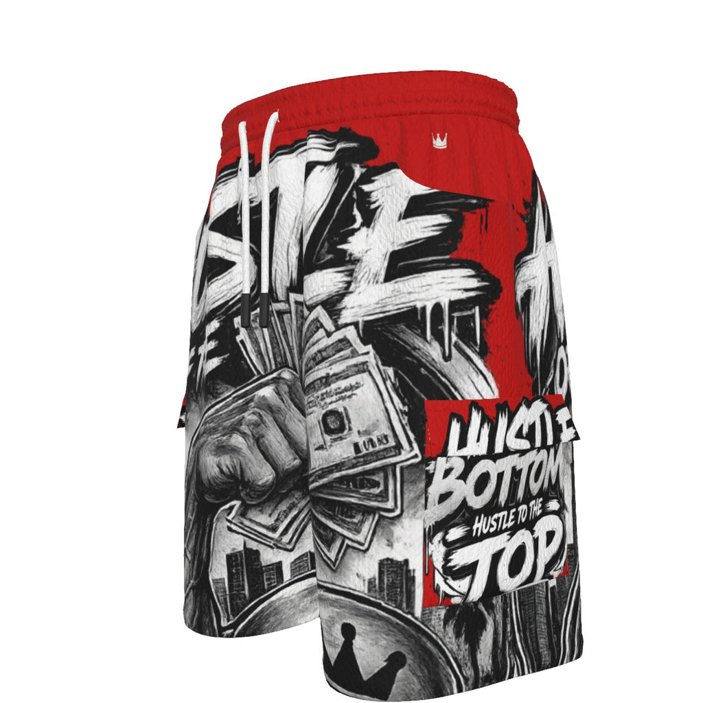 Red Pressure — Hustle Off the Muscle Men's Cargo Shorts
