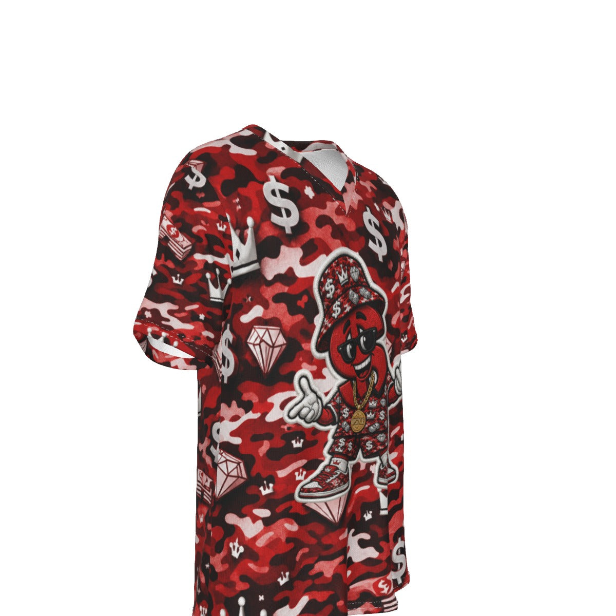 Camo Red Alert Money Moves V-Neck T-Shirt