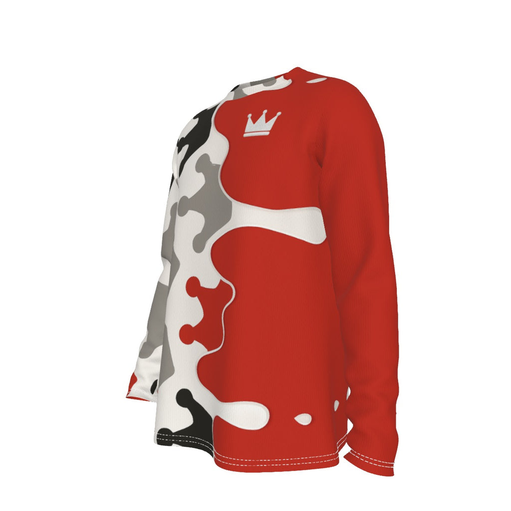 Krön dich Rot, Weiß und Schwarz Langarmshirt für Herren