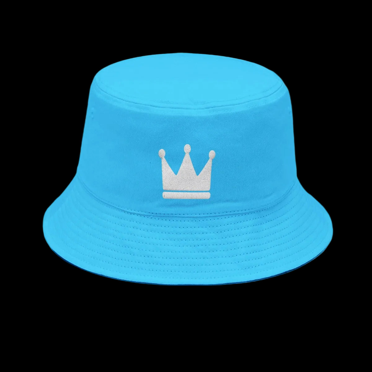 Crown Yourself Baby Blue and White Bucket Hat