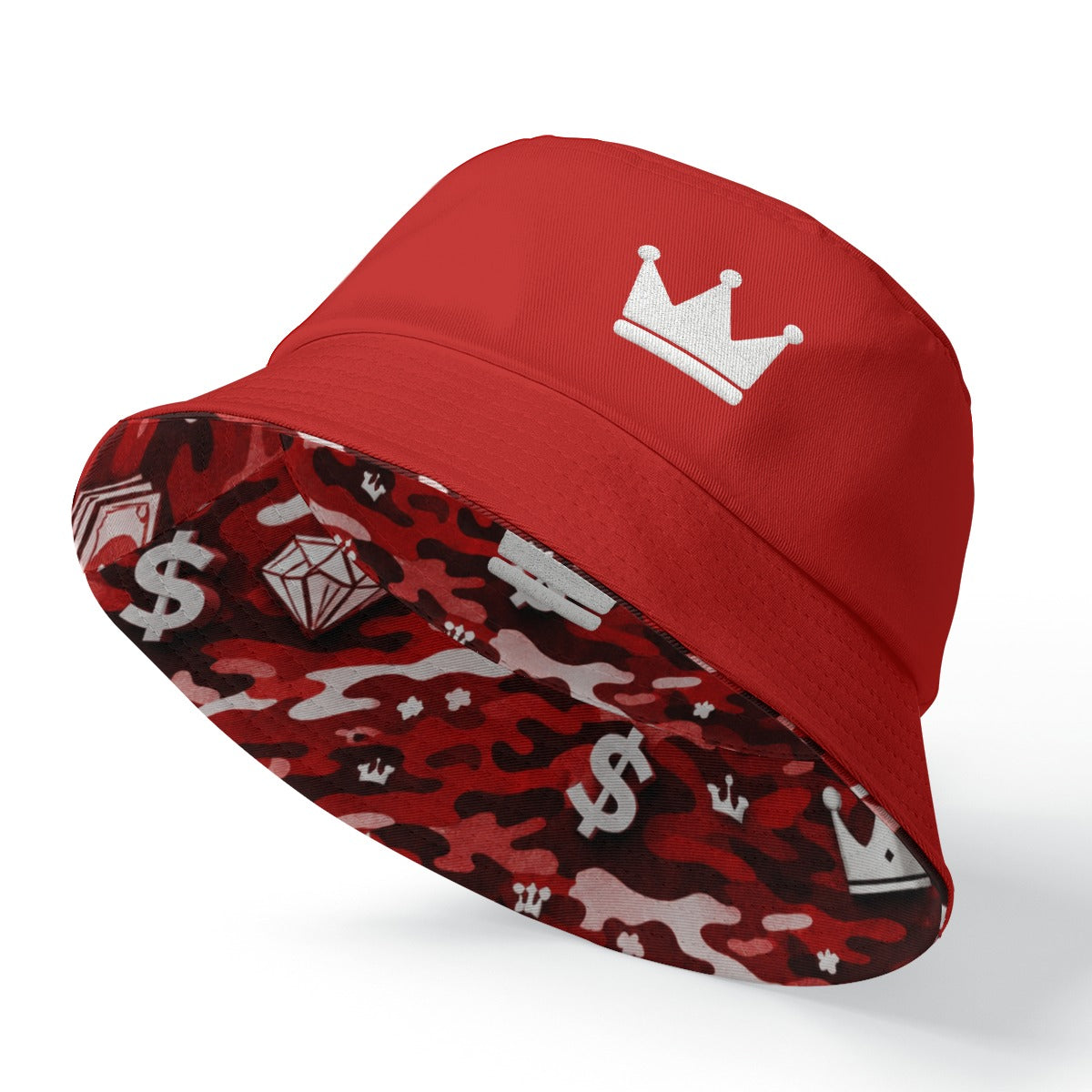 “Camo/Red Alert Money Moves”Double-Side Printing Bucket Hat