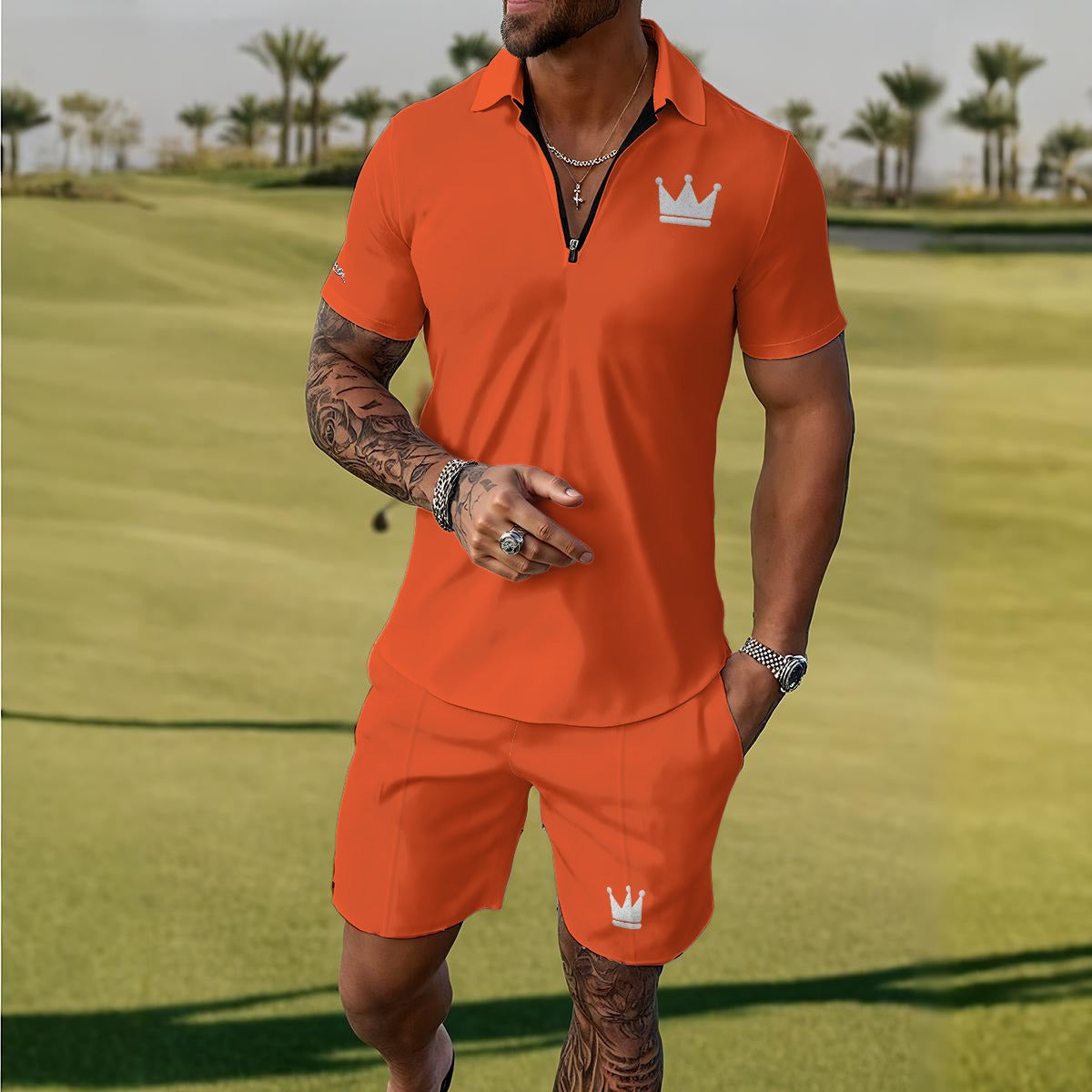 Royal Summer C.Y. Men's Set Orange/White