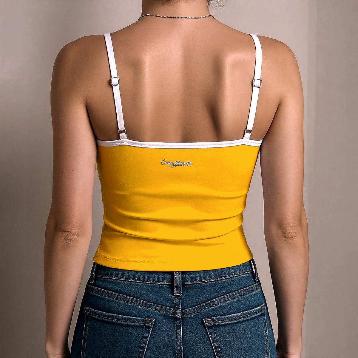 UPSTYLE Crown Cami Top – Yellow/White