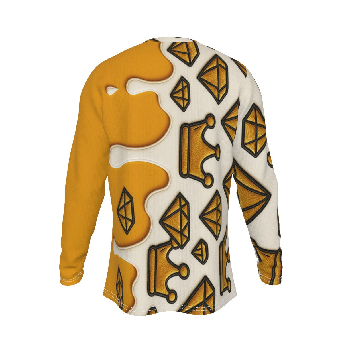 Crown Yourself Yellow and White Men's Long Sleeve T-Shirt