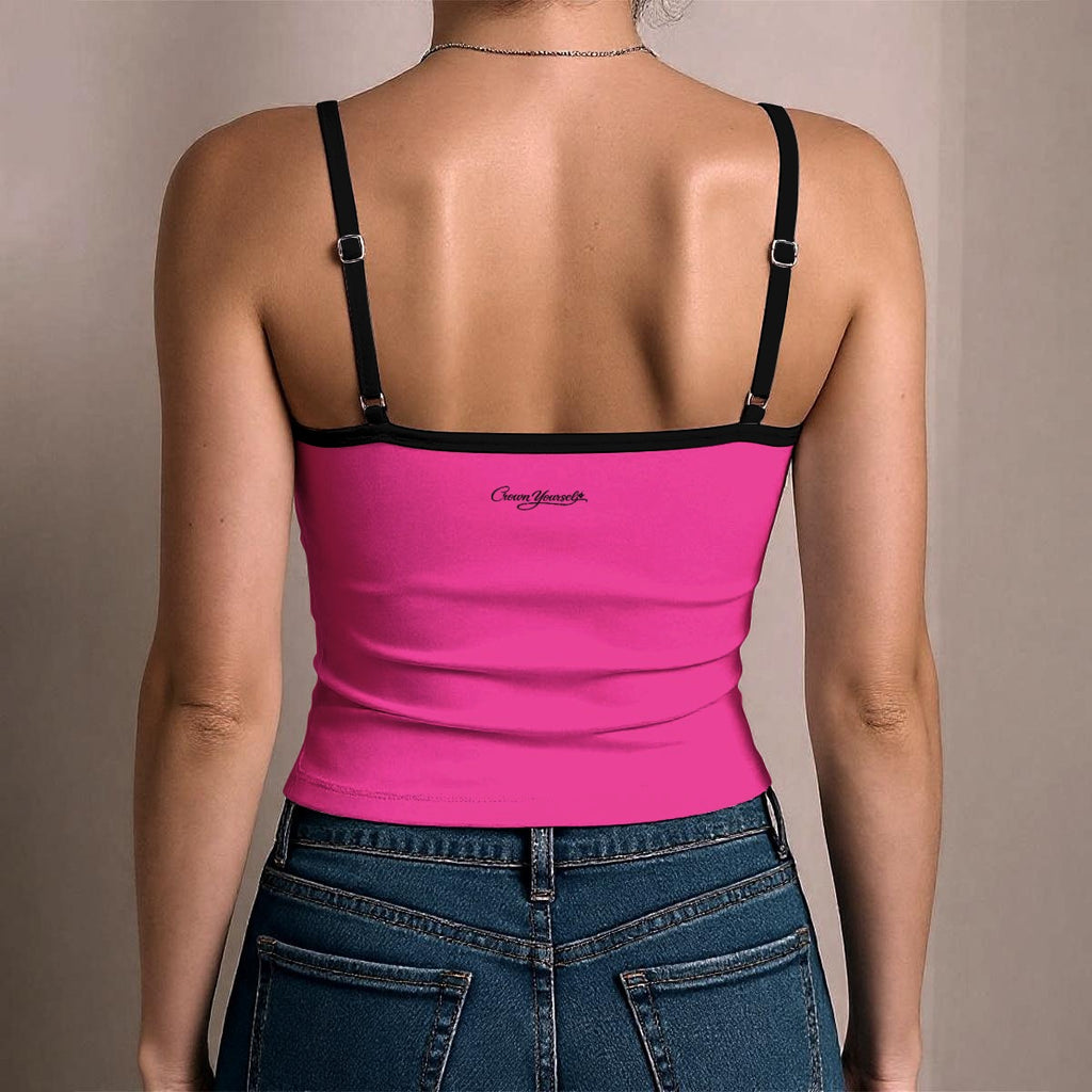 UPSTYLE Crown Cami Top – Pink/Black