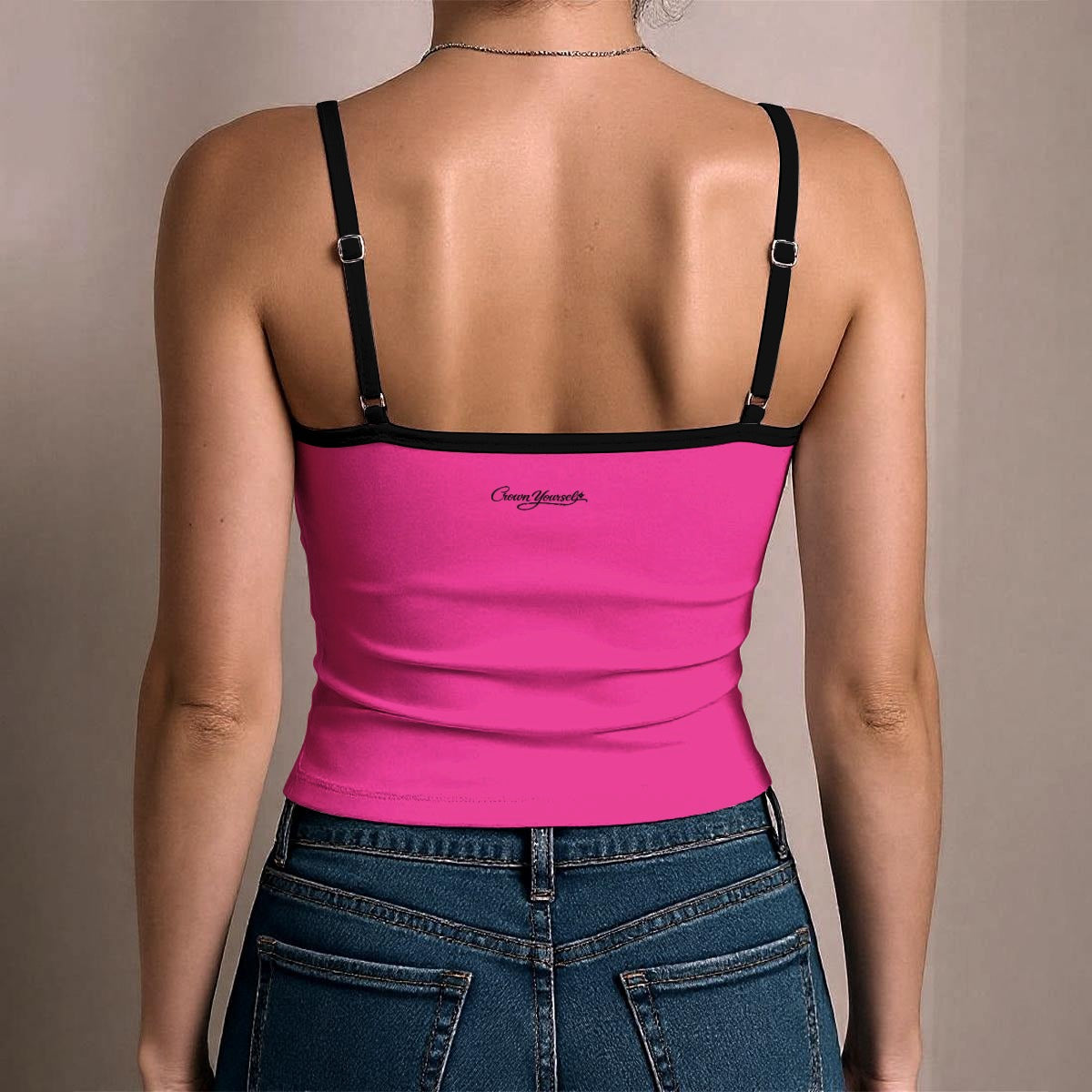 UPSTYLE Crown Cami Top – Pink/Black