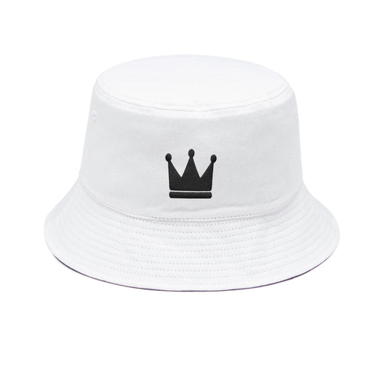 Crown Yourself White and Black Bucket Hat