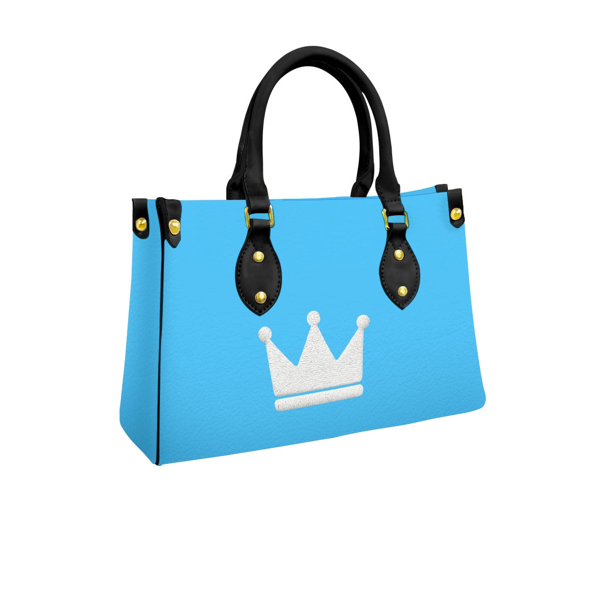 Crown Bby Blu  Women's Tote Bag With Black Handle