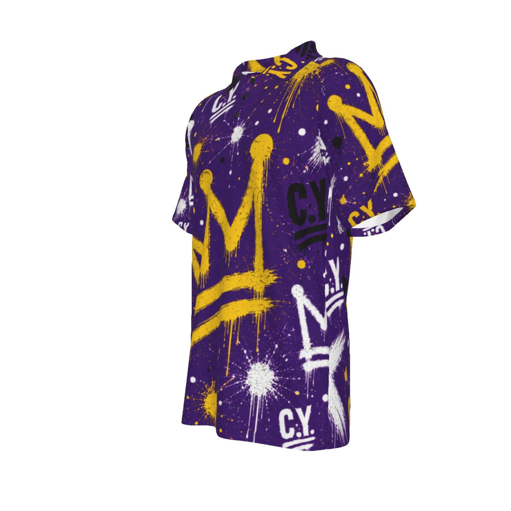 C.Y. Crown code- Purple Dynasty Men's Polo