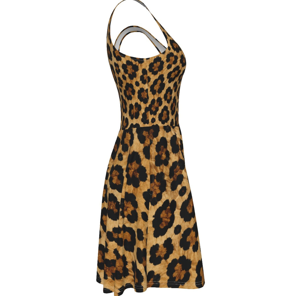 Golden Leopard Women's Tank Vest Dress