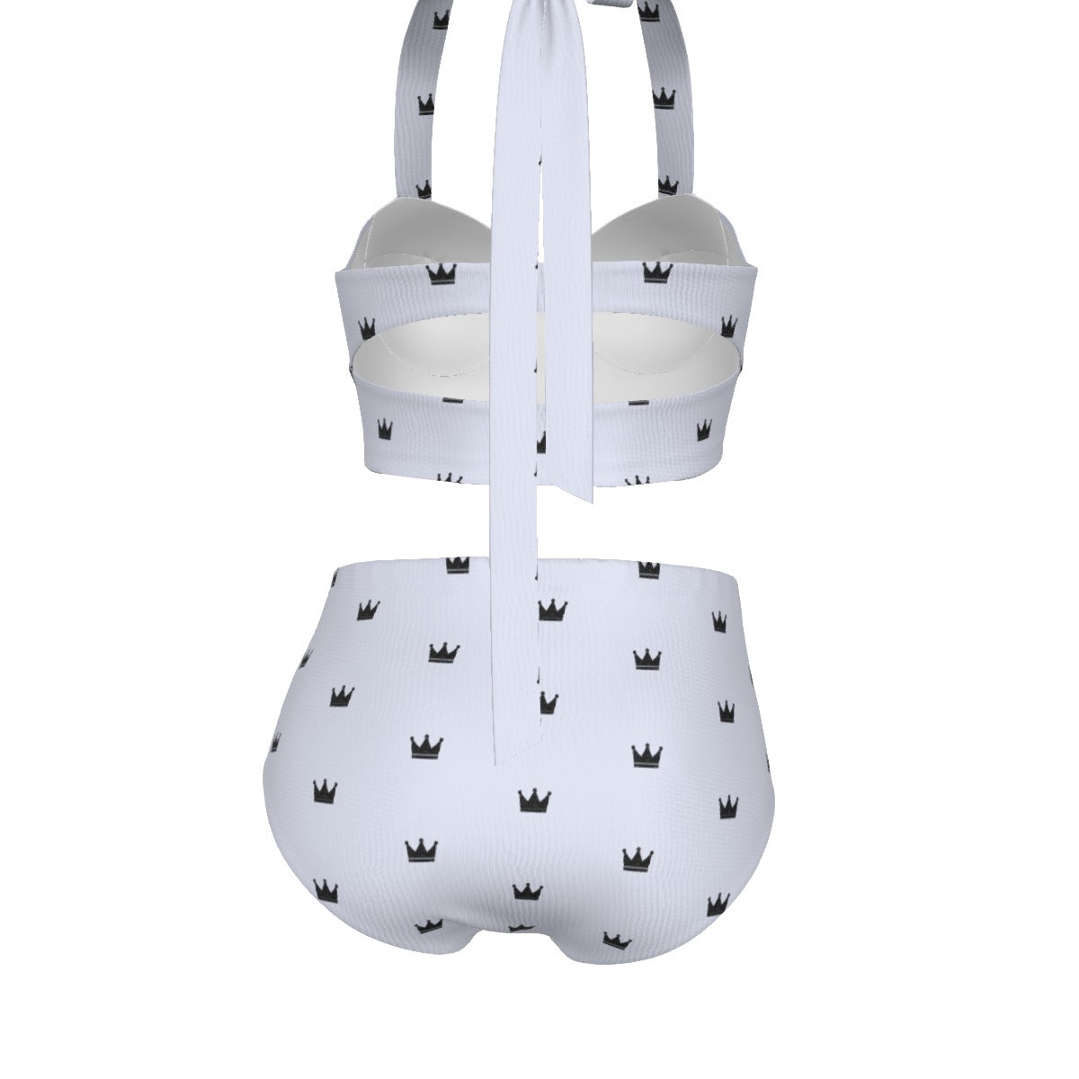 White/Black Queen Crown Bikini Set