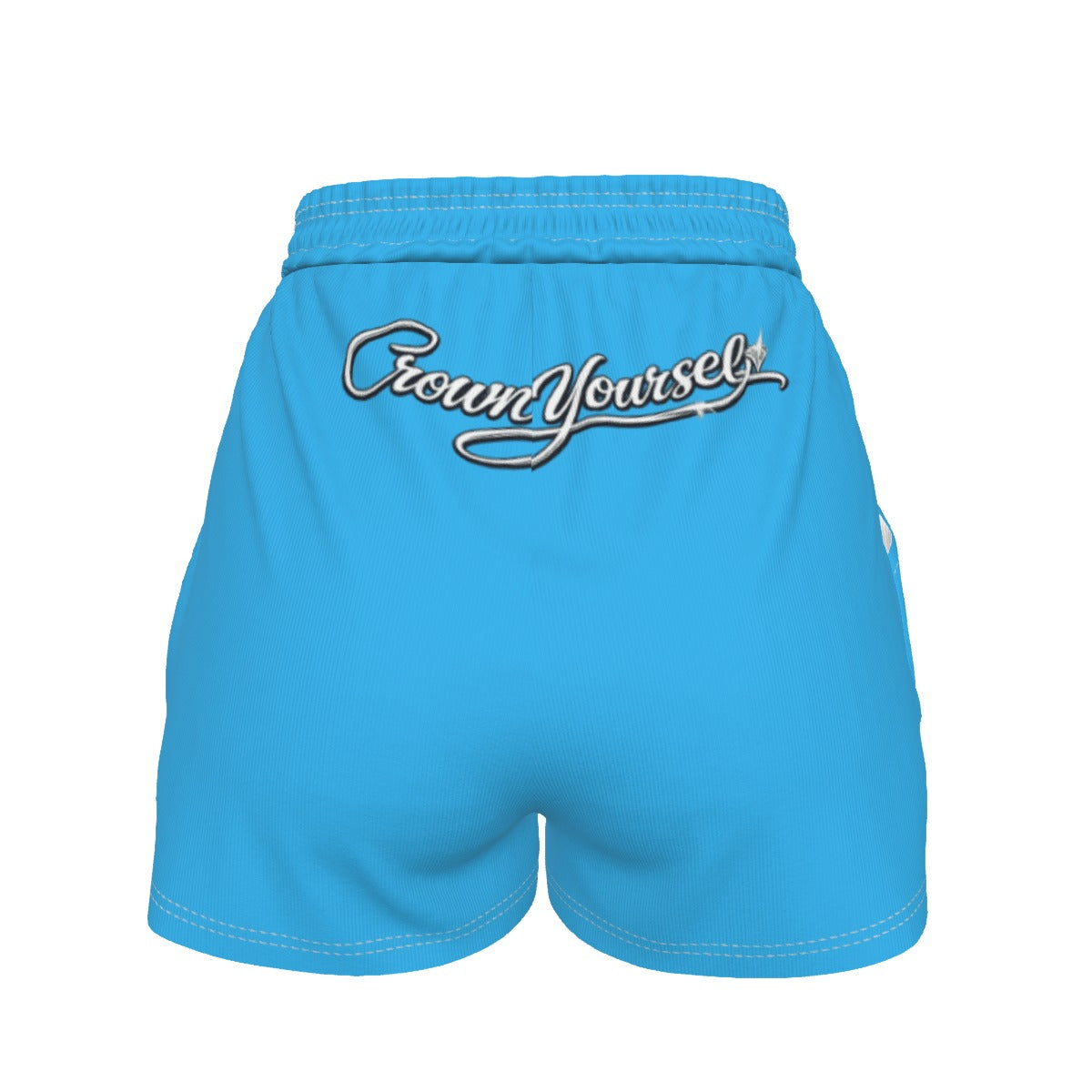 UPSTYLE Crown Luxe Shorts – Baby Blue/White