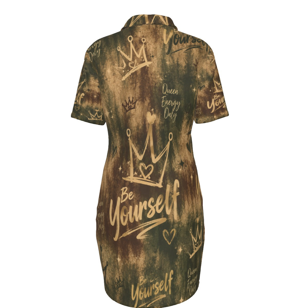 Luxury Gold Women's Polo Collar Dress