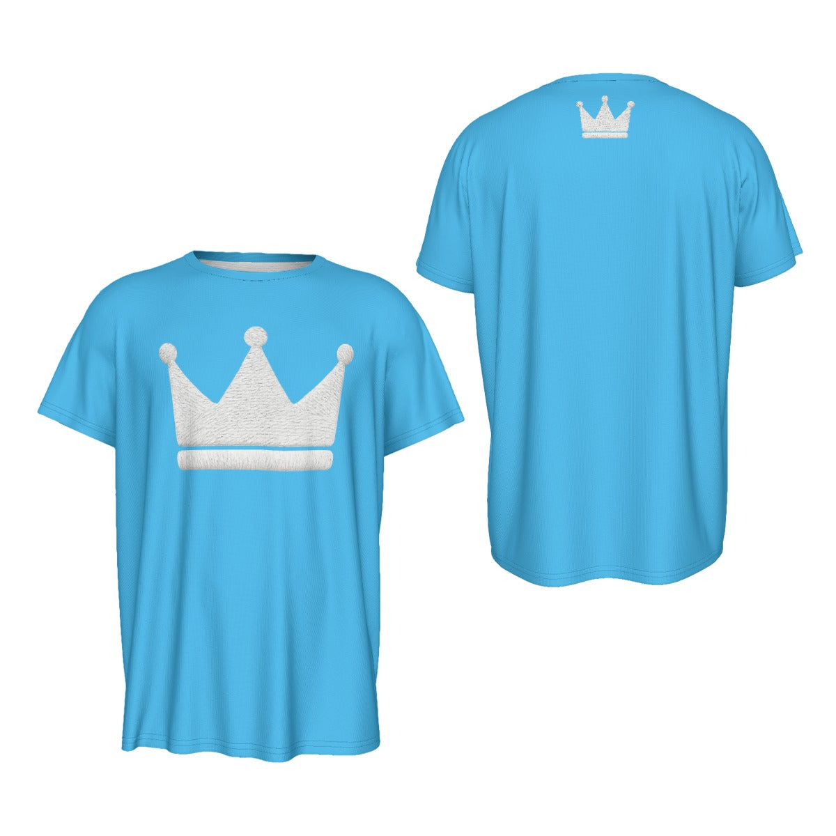 Crown Bby Blu Men's Round Neck Short Sleeve T-Shirt