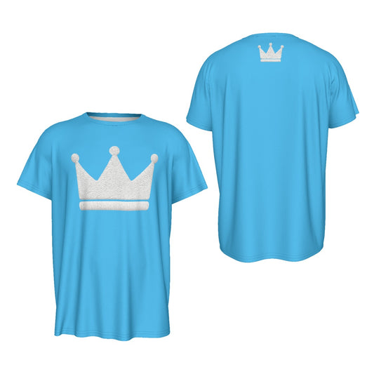 Crown Bby Blu Men's Round Neck Short Sleeve T-Shirt