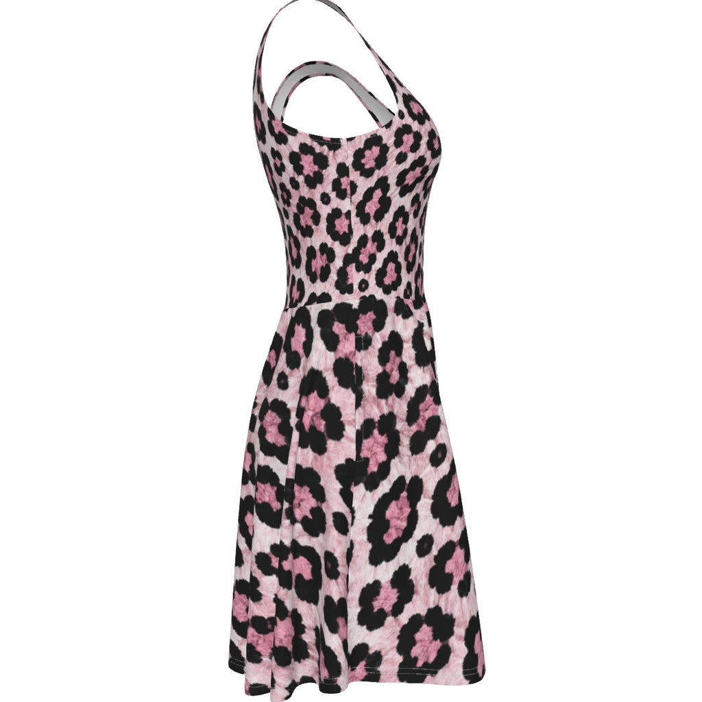 Blush Leopard Women's Tank Vest Dress