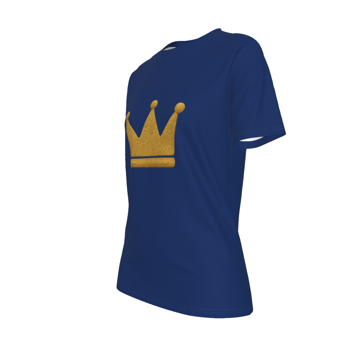 Crown Blue and Gold Women's O-Neck T-Shirt|180 GSM Jersey