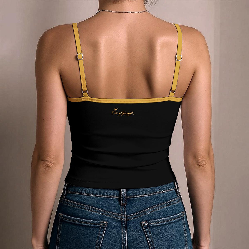 UPSTYLE Crown Cami Top – Black/Gold