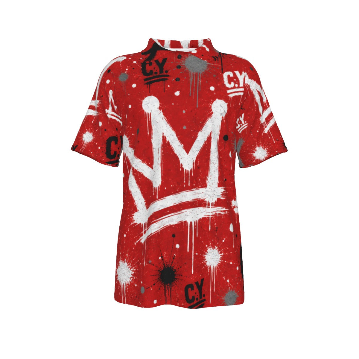 C.Y. Crown code- Crimson Reign Men's Polo