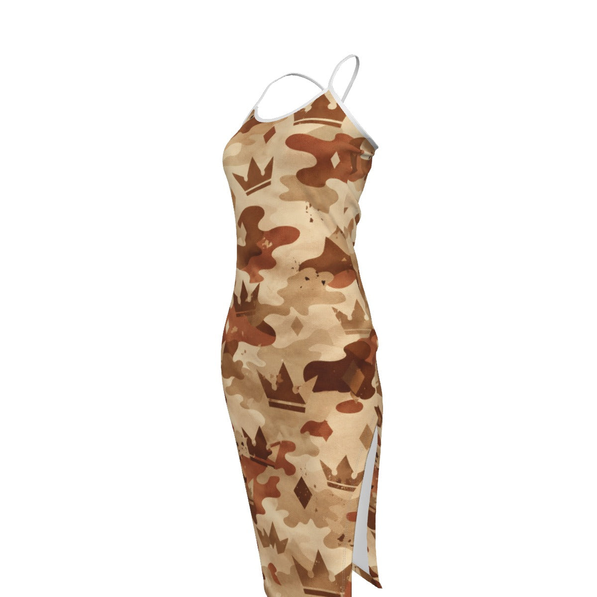 Crown Yourself Desert Camo Back Cross Cami Dress