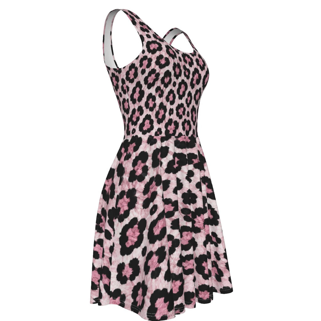 Blush Leopard Women's Tank Vest Dress
