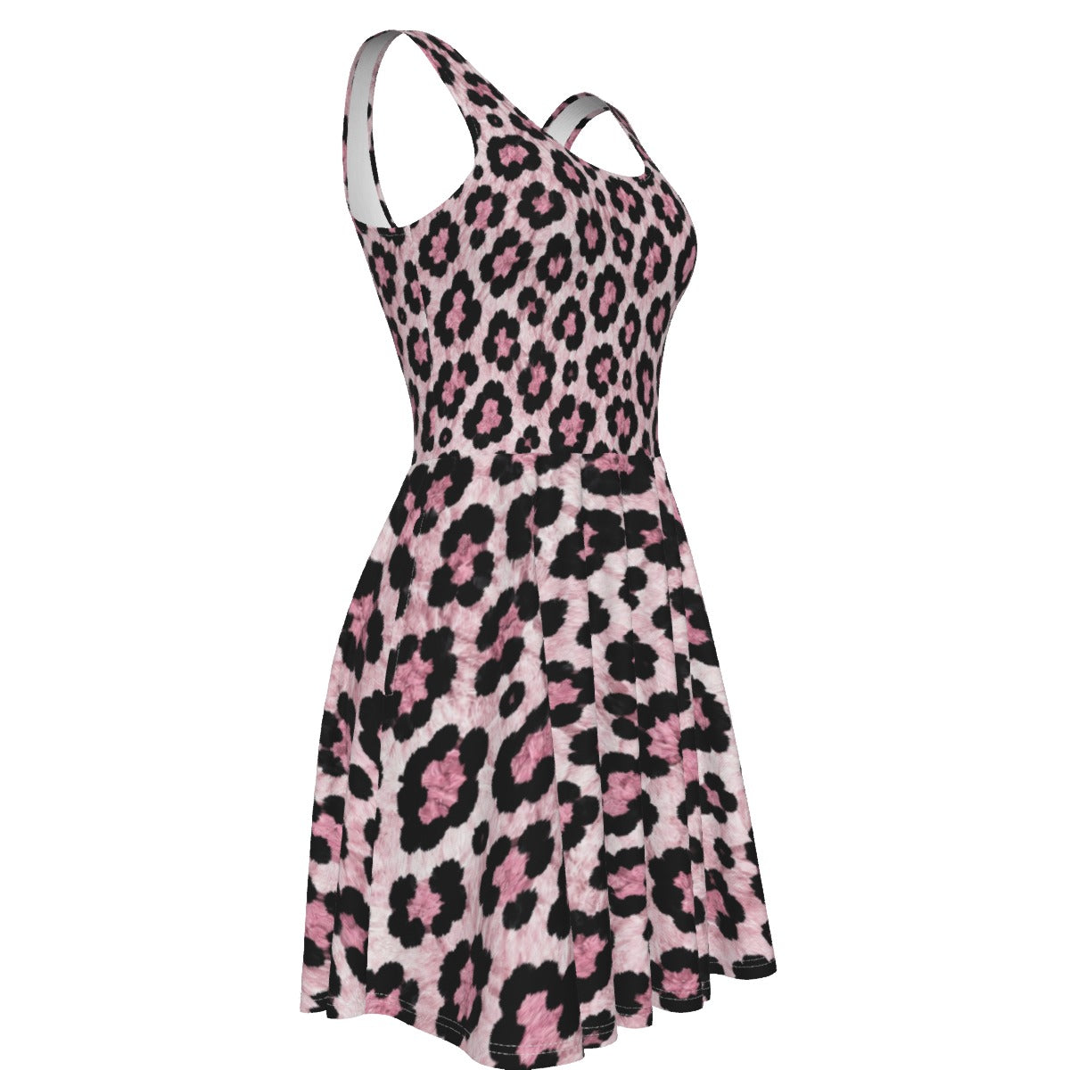 Blush Leopard Women's Tank Vest Dress