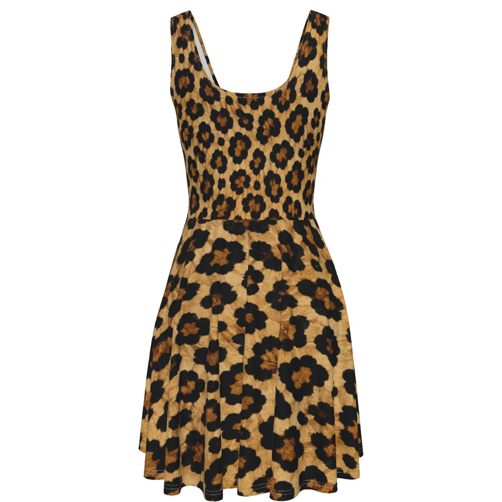 Golden Leopard Women's Tank Vest Dress