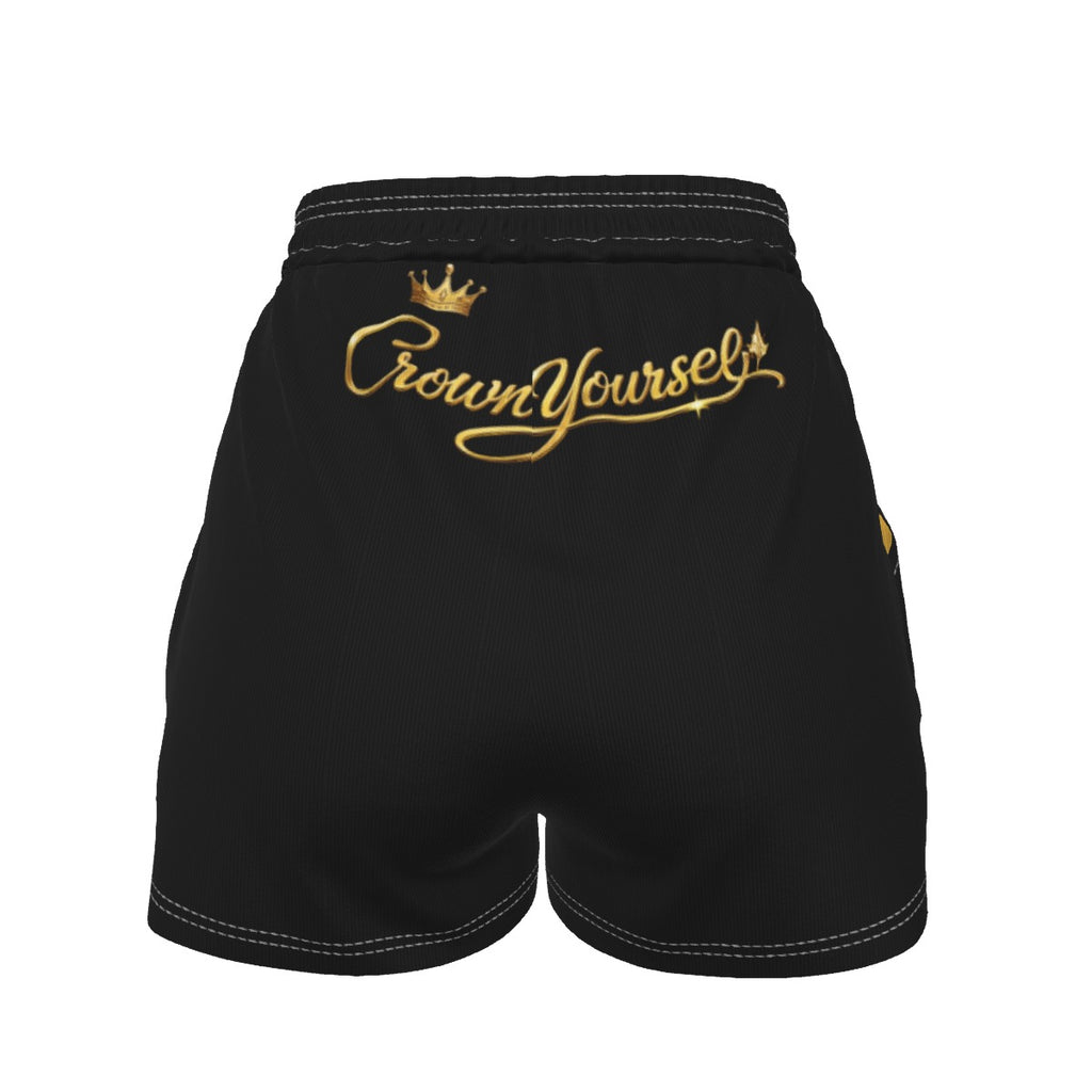 UPSTYLE Crown Luxe Shorts – Schwarz/Gold
