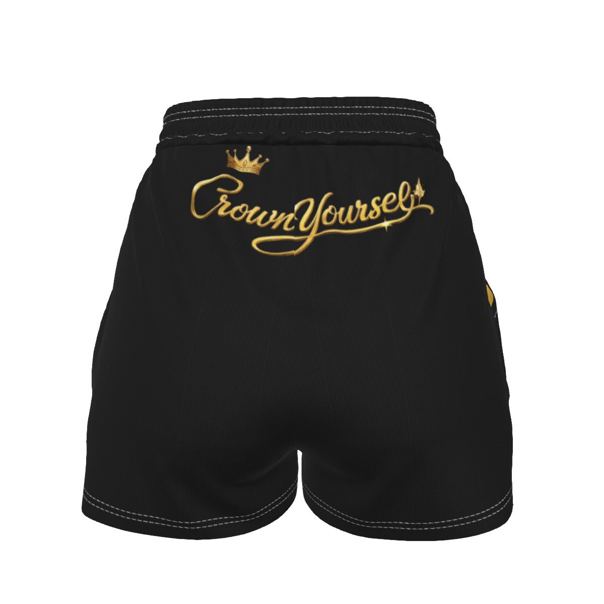 UPSTYLE Crown Luxe Shorts – Black/Gold