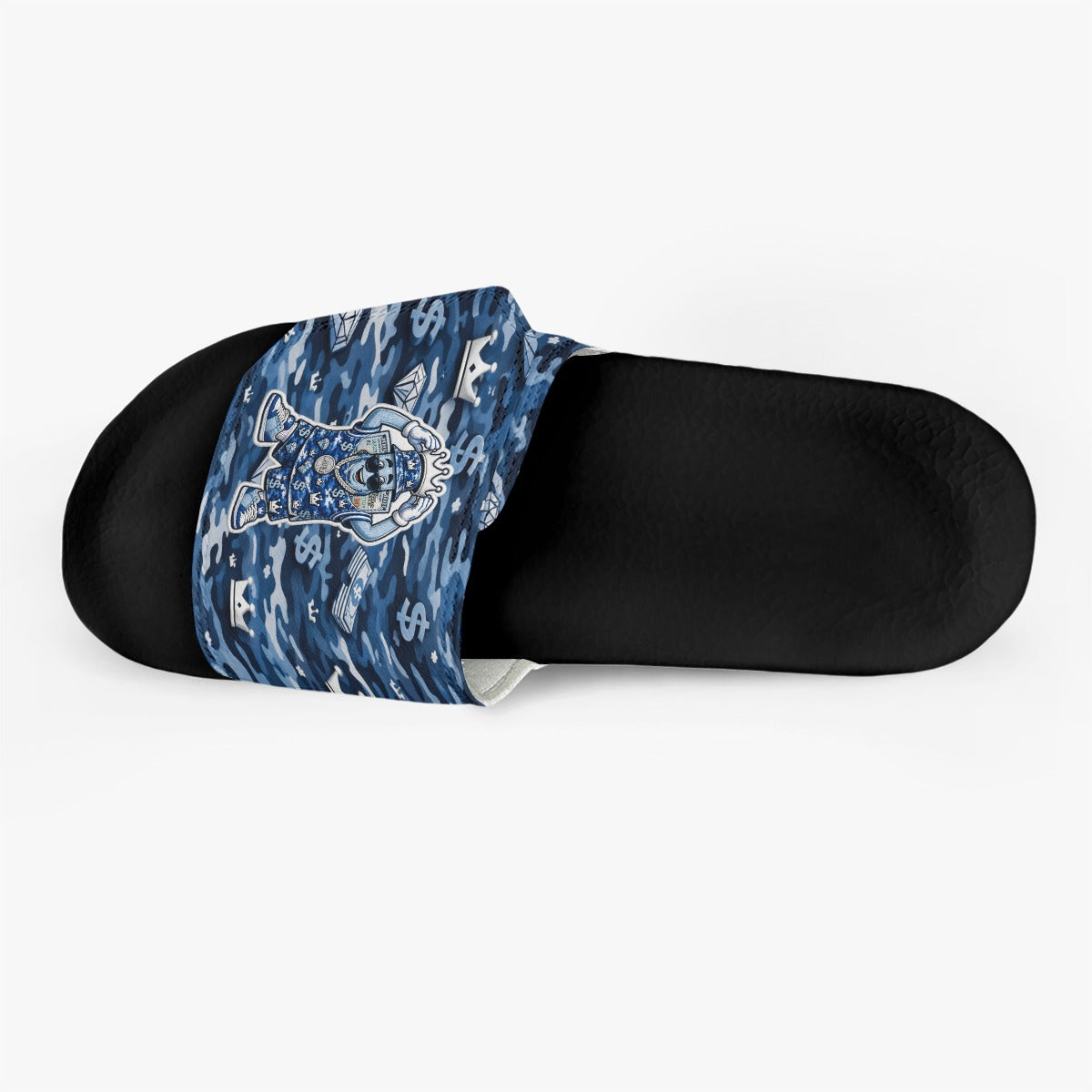 Camo Blue Money MovesMen's Velcro Slippers