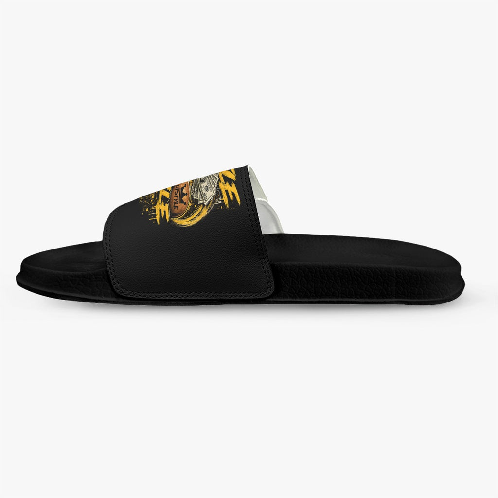 Black Grind — Hustle Off the Muscle Men's Velcro Slippers