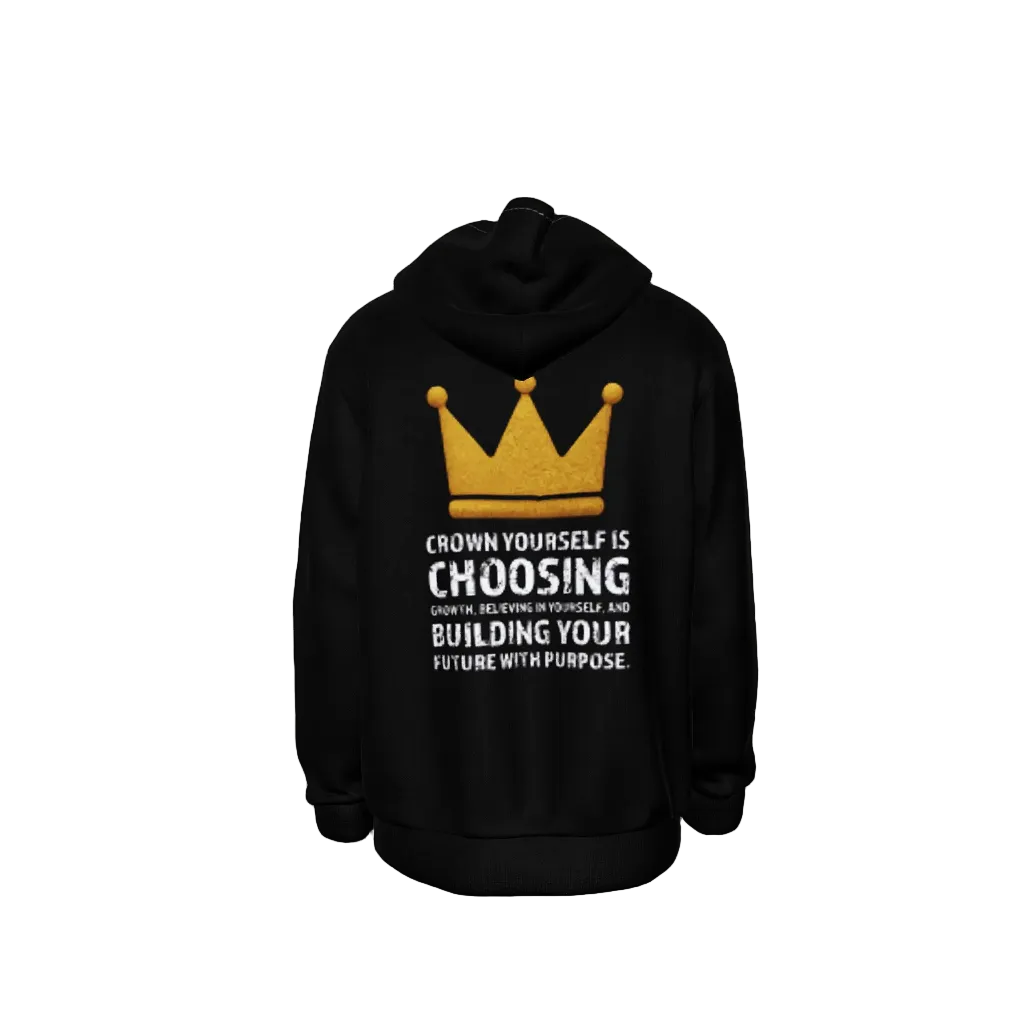 "Krön Dich Selbst" Unisex Kapuzenpullover in Schwarz