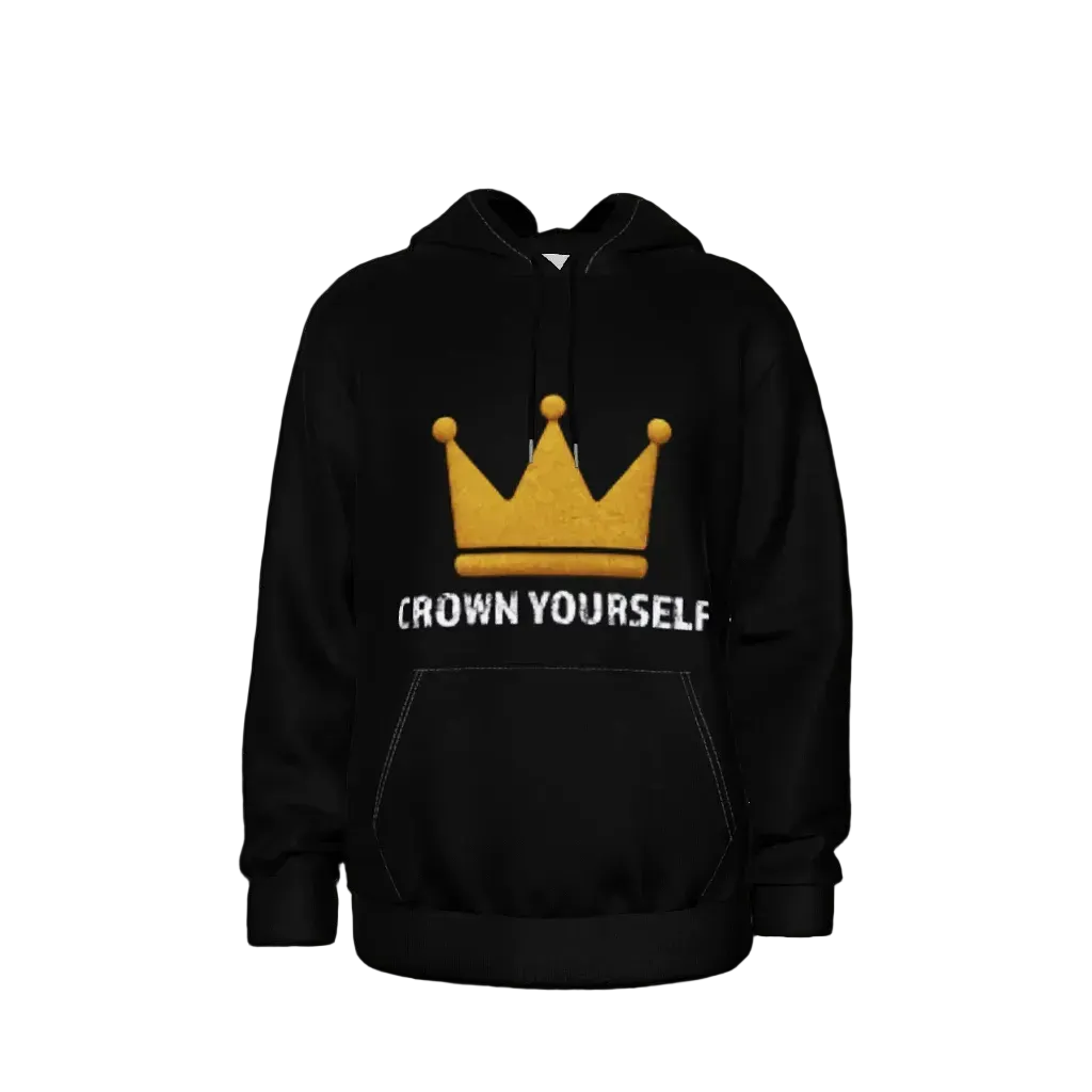 "Krön Dich Selbst" Unisex Kapuzenpullover in Schwarz